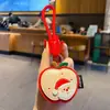Llavero Colgante Creativo de Árbol de Navidad de Cuero PU para Pareja Llavero Colgante para Coche Bolsos Regalo Pequeño de Navidad