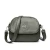 Bolsa de Ombro Fashion Texturizada 2025 Nova Simples Elegante Pequena Redonda Feminina Multicamadas Versátil Bolsa Transversal Tendência Transfronteiriça