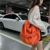 Estilo Coreano Celebridad de Internet Mismo Estilo Bolsa Cruzada Grande de Nylon Naranja para Mujer Moda ins Bolsa de Gran Capacidad para Viajes Cortos Bolsa de Gimnasio