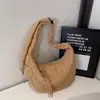 Bolso de Hombro Casual de Color Sólido Estilo Coreano Gran Capacidad 2026 Nuevo Estilo Invierno Bolso Tote Cruzado de Moda con Bordado de Rombos