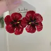 Pendientes de Flor Estilo Pintura al Óleo Dopamina de Verano Pendientes Retro Personalizados Pendientes Estilo Vacaciones Pendientes para Fotos para Mujer