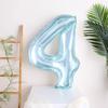Globo Digital de Película de Aluminio de 32 pulgadas Color Gelatina Cristal Azul Decoración de Fiesta Escena de Cumpleaños Número 1 Infantil