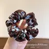 Versátil y Ancho Scrunchie de Estilo Coreano para Mujer Color Café Estampado Pequeño Scrunchie para Peinado de Moño Goma Elástica para el Cabello Cuerda para el Cabello para Mujeres