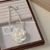 Flores de Tela Nuevas 2024 Dulce Collar de Perlas Cadena para Clavícula Estilo Retro Francés Temperamento Estilo Pequeña Fragancia Accesorios para Viajes Diarios