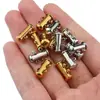 Suministro en Stock de Broches de Presión de Acero Inoxidable, Conectores para Joyería de Collares y Pulseras DIY con Recubrimiento de Oro por Electrodeposición al Vacío