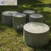 Parque al Aire Libre Combinación de Banco Redondo de Cemento Cilindro Asiento de Concreto Adornos Banco de Espera para Césped Verde