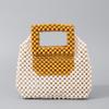 Bolsa de Miçangas de Madeira Personalizada Bolsa Feminina Tecida à Mão Bolsa de Praia para Férias Transfronteiriças Europeias e Americanas Bolsa Carteiro de Madeira de Bordo Bolsa Quadrada Pequena Processamento