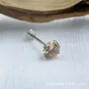 Aleación de Titanio Astmf-136 0.8 de Grosor Rosca Interna Garras Zirconio Pendientes G23 Titanio Rosca Interna Pendientes de Zirconio Cabeza de Joyería