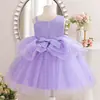 Vestido de Niña Tutú Falda Verano Manga Media Niña Flor 3D Vestido de Princesa Vestido para Actuación de Primer Cumpleaños