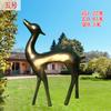Escultura de animal cervo sika em aço e vidro escultura de paisagem de jardim praça de jardim ornamentos de paisagem externa