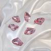 Celebridad de Internet Punto Rosa Base Puntiaguda Forma Especial Diamante Arte de Uñas Diamante Hielo Transparente Rosa Cubo de Azúcar Corazón Torcido Cuadrado Gordo Cristal Vidrio Accesorios para Arte de Uñas