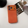 Capa de Celular de Couro Liso com Padrão de Furos de Lua Adequada para Apple 17Promax Tendência 16 Capa Protetora Anti-Queda 11 Cor Pura 15Pro