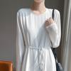 Vestido Longo Feminino Novo Estilo Primavera/Verão 2026, Gola Redonda, Comprimento Médio Acima do Joelho, Estilo Fino com Proteção Solar, Vestido Longo Elegante e Versátil