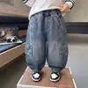 Jeans Estilo Coreano para Niños Pantalones Rectos Sueltos para Niños 2026 Nuevos Pantalones Largos de Primavera y Otoño para Niños Pequeños Pantalones de Bebé Guapos