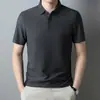 Camiseta de Manga Corta de Seda de Morera para Hombre de Verano Nueva para Mediana Edad Blanca Casual de Negocios Camisa Polo Camiseta sin Marca