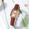 Reloj para Mujer Goldie Retro Verde Rectangular Cuadrado Correa de Reloj Sencillo Temperamento Moda Muñeca