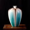 Jarrón pequeño de cerámica de Jingdezhen con cambio de horno retro para sala de estar, arreglo floral, lujo ligero, creativo, para decoración de escritorio en el hogar, adornos