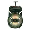 Altavoz con ruedas de 12 pulgadas y 20 W, el más vendido transfronterizo, altavoz principal para bodas, karaoke Bluetooth con dos micrófonos inalámbricos, portátil con ruedas universales