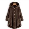Amazon ebay2022 invierno Nueva Moda ropa de mujer Europeo y Americano botón top de felpa marca de moda irregular abrigo de color sólido