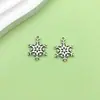Transfronterizo Nuevo 21 Copo de Nieve Navideño Pulsera de Aleación de Plata Antigua Accesorios Colgante Hecho a Mano Colgante