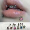 Corona de moca colorida asta labio uña de mano uña de oreja piercing de hueso interno joyería acero de titanio nicho ins chica popular linda