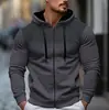 Sudaderas populares para hombre transfronterizas, cárdigan con capucha de forro polar de lunares para hombre de otoño e invierno, ropa exterior deportiva y casual para jóvenes, en stock