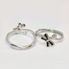 Anel Simples Feminino de Prata de Lei S925 Pérola Suporte Vazio Boca Viva Anel Ajustável Acessórios DIY Feitos à Mão Contas de 70-75mm