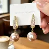 Brincos de pérola geométrica com pino de prata 925 para mulheres, brincos de tarraxa modernos com franjas, brincos pendentes de alta qualidade e elegantes, brincos estilo vintage, atacado