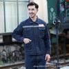 Traje de Trabajo de Mezclilla de Protección Laboral Ma Personalizado con Franjas Reflectantes Primavera y Otoño Grueso de Manga Larga para Taller Sitio de Construcción Reparación Automotriz Ropa de Protección Laboral