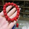 Pulsera de Arena Roja Cinabrio al por Mayor Collar con Colgante de Cinabrio Colgante para Hombres y Mujeres Arena Roja Famoso Colgante de Viento Familiar para el Cabello