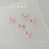 Decoraciones de Arte de Uñas de Circonita con Forma de Corazón Terminadas, Kit de Material de Moño de Pedrería Blanca Deslumbrante Famoso en Internet de Alta Calidad, Pedrería para Arte de Uñas