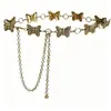 Corrente de Cintura Borboleta Retrô Boêmia, Corrente de Cintura Metálica com Franjas Quente de Vendas Transfronteiriças, Cinto Decorativo Versátil para Vestido