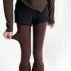 Leggings Grises Vintage de Lunares para Mujer Otoño e Invierno Terciopelo Lunares Puros Pantimedias Ajustadas Blanco Leche Calentadores