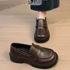 Em estoque~2026 novo modelo mocassins pretos de couro legítimo para mulheres, sapatos slip-on confortáveis que não cansam os pés