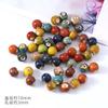 Cuentas de cerámica de agujero grande de Jingdezhen material para joyería diy 10 mm cuentas de cerámica con esmalte de flor cuentas sueltas tejidas a mano