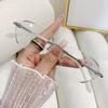 Óculos de leitura sem aro de diamante 2024 novos starlight finos flash óculos de moda moda versátil óculos anti-azul