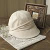 Sombrero de Mujer Primavera y Verano Estilo Coreano Artístico Ocio Boina Lengua de Pato Retro Plisado Sombrero Cubo Vacaciones Ala Pequeña Sombrero Cool Trendy