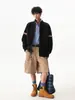 Cárdigan de punto retro americano para hombre y mujer, marca de moda otoño e invierno, corte holgado, suéter de pareja con bloques de color y cremallera, chaqueta casual