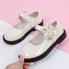 Zapatos Negros de Cuero Estilo Academia Estilo Británico para Niñas, Zapatos Pequeños de Cuero Blancos de Rendimiento JK, Zapatos de Princesa Infantiles Transpirables de Suela Blanda