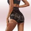 2026 Nueva Ropa Interior de Encaje Jacquard de Cintura Alta para Mujer Malla Semitransparente Ligera Bragas Sin Costuras Suministro Transfronterizo para Mujer