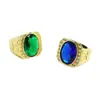 Anillo de Cristal para Hombre Estilo Británico Retro Ai Yu Anillo Imitación Esmeralda Zafiro Venta al por Mayor S5103112