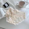 Calça Bolha Plissada Estilo Doce e Western Roupas Íntimas Plissadas de Renda de Alto Valor Bolsa Feminina Calcinha de Quadril Tamanho Grande Anti-ácaro Bacteriostática