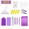 Novo conjunto de ferramentas de pintura diamante funil furadeira inventário furadeira caneta cola roxo 28 grade caixa de armazenamento acessórios acessórios