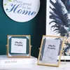 Acrílico pequeno porta-cartão moldura de vidro porta-retrato decoração em relevo decoração Dourado 4 polegadas corte de papel criativo sensorial sala de estar