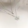 Joias Finas Japonesas e Coreanas Colar Borboleta Dupla Camada Design Simples para Mulheres Senso de Design Nicho Elegante Estilo Frio Corrente da Clavícula Novo Estilo