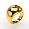Anillo de Acero Inoxidable de Titanio Pulido Curvo Ancho Brillante de Lujo Ligero de Moda, Anillo Versátil de Uso Diario para el Dedo Índice
