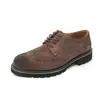 Zapatos de Cuero Brogue para Hombre, Moda Transfronteriza Talla Grande Estilo Británico Zapatos Casuales de Negocios, Zapatos de Cuero Retro de Moda para Hombre