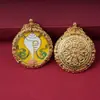 Pingente thangka pintado à mão com pintura dourada, amuleto de Buda estilo Xizang, colar de liga de ouro, ornamento de pendurar portátil