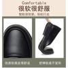 Sapatos de Salto Grosso de Camada Única Sapatos Mocassins de Salto Médio para Mulheres Sapatos de Sola Macia para Mães Sapatos de Couro de Idade Média para Trabalho e Trabalho Profissional Tamanho Grande Sapatos de Camada Única