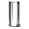 Lixeira de Pedal Aço Inoxidável Resistente, Mãos Livres, Tampa com Fechamento Suave Resistente a Impressões Digitais, 8 Gal/30L, Lixeira Redonda para Cozinha/Banheiro/Escritório